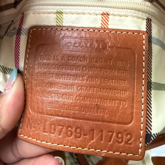 Coach Cream and Tan Leather Tote - Picture 10 of 15